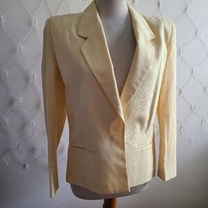 Vintage Sasson Blazer / Pastel Yellow / Size 10